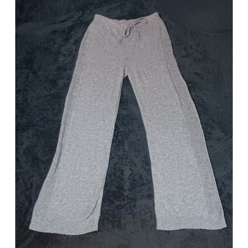 Auden Crochet Knit Wide Leg Lounge Pants XS Gray Cozycore Pajama Fall Autumncore